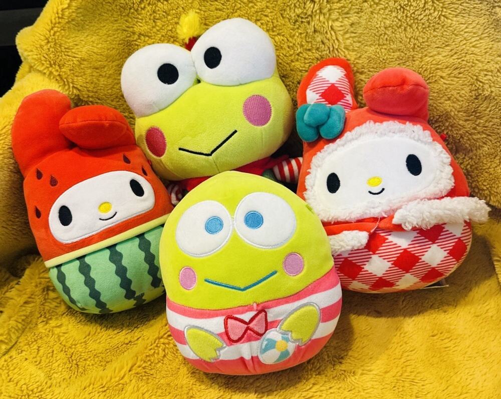 Sanrio Hello Kitty And Keroppi Plush Lot 4 Kids Toys Collectible Stuffed Animals